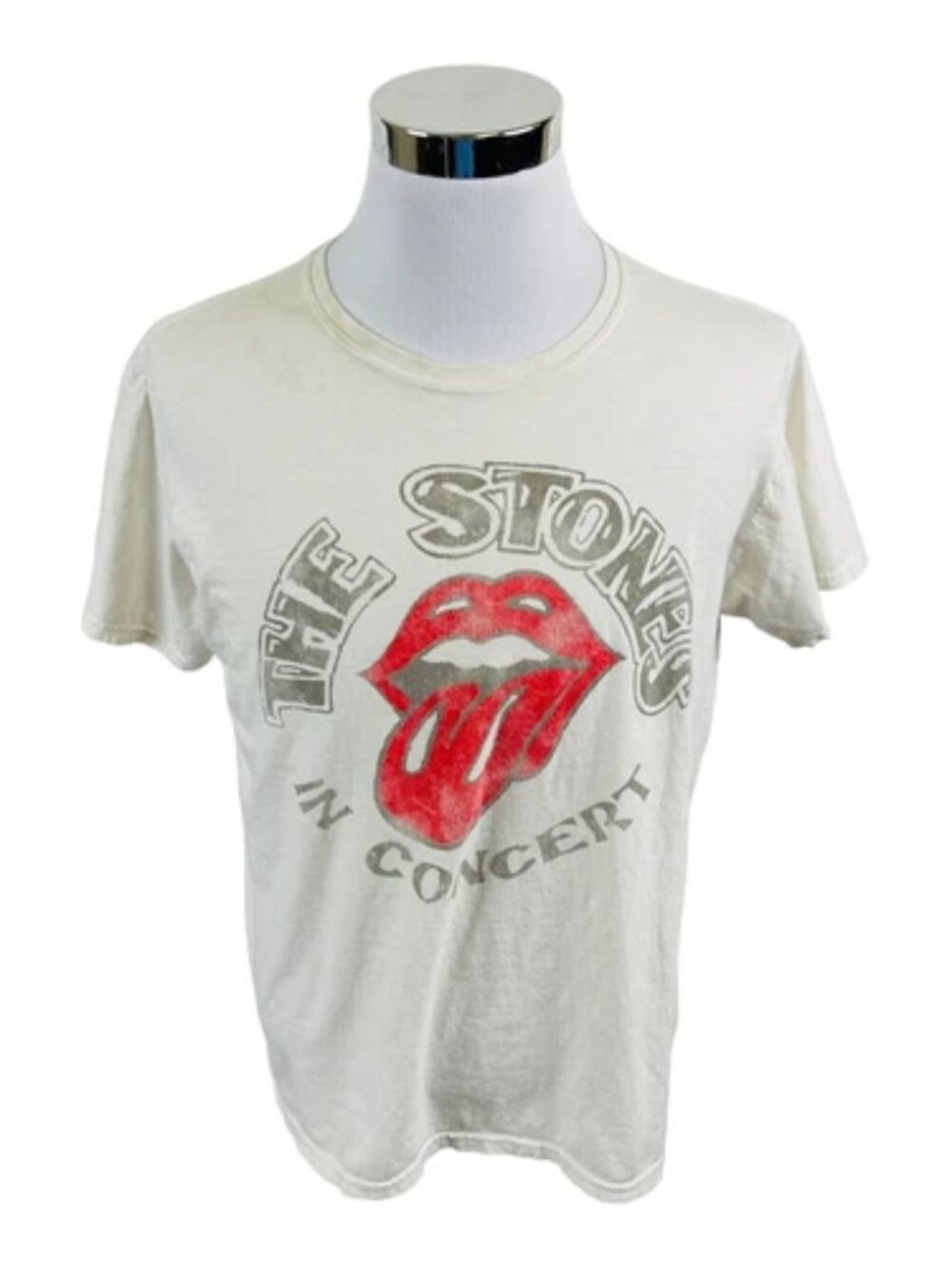 The Rolling Stones In Concert White Short Sleeve T-Shirt Men’s - Size L